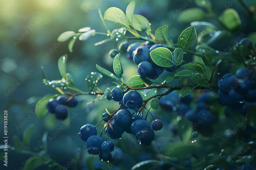 A rich and vibrant background filled with fresh, juicy blueberries, showcasing their deep blue color and natural texture A rich and vibrant background filled with fresh, juicy blueberries, showcasing their deep blue color and natural texture