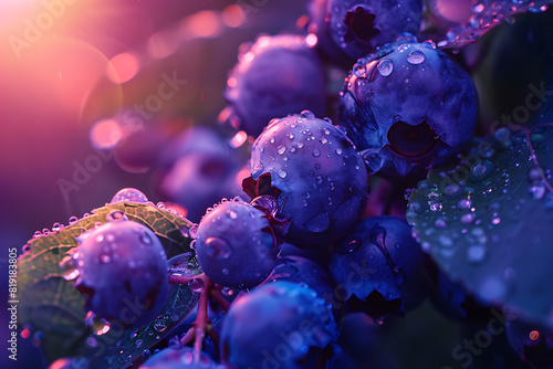 A rich and vibrant background filled with fresh, juicy blueberries, showcasing their deep blue color and natural texture