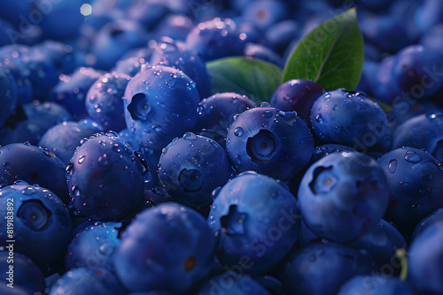 Wallpaper Mural A rich and vibrant background filled with fresh, juicy blueberries, showcasing their deep blue color and natural texture Torontodigital.ca