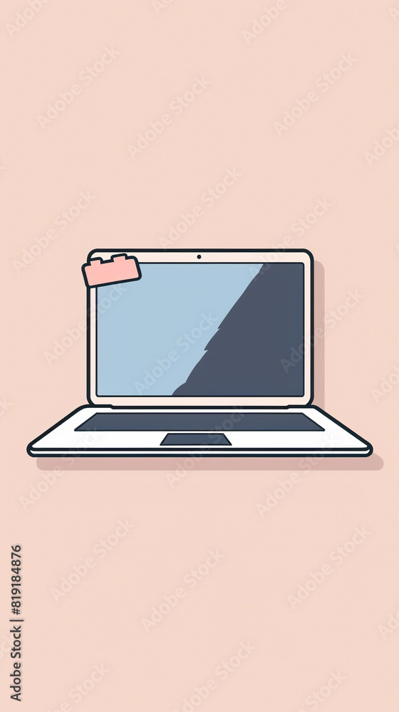 Laptop sticker design on pink background , Generative AI, Illustration, art, icon, symbol. Laptop sticker design on pink background , Generative AI, Illustration, art, icon, symbol.