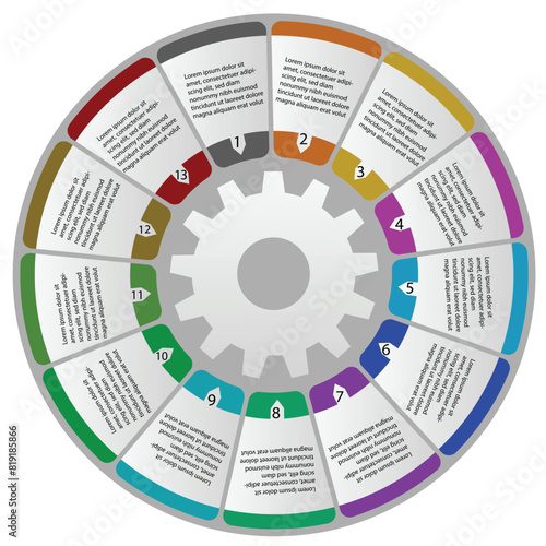 13 point infographics or 13 option Infographic