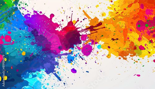 Fototapeta Naklejka Na Ścianę i Meble -  Abstract Background with Colorful Paint Splatter - Add a splash of color to your designs with this abstract background featuring colorful paint splatter, perfect for creating a vibrant and dynamic loo