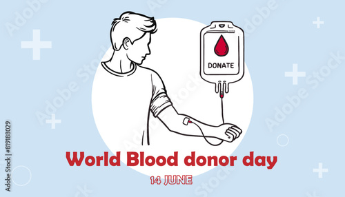 Hands of the giver and the recipient to donate blood. Blood donation concept heart medical sign. Give blood save life, World blood donor day-June 14.