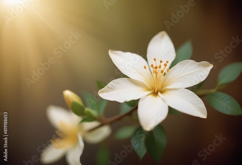 Jasmine flower closeup Realistic Light understand sun light significantly summer season flower concept