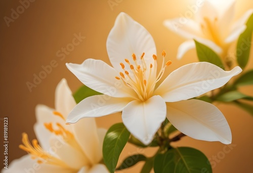 Jasmine flower closeup Realistic Light understand sun light significantly summer season flower concept