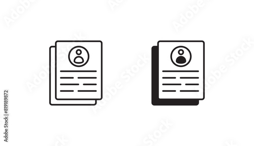 Resume icon design with white background stock illustration photo