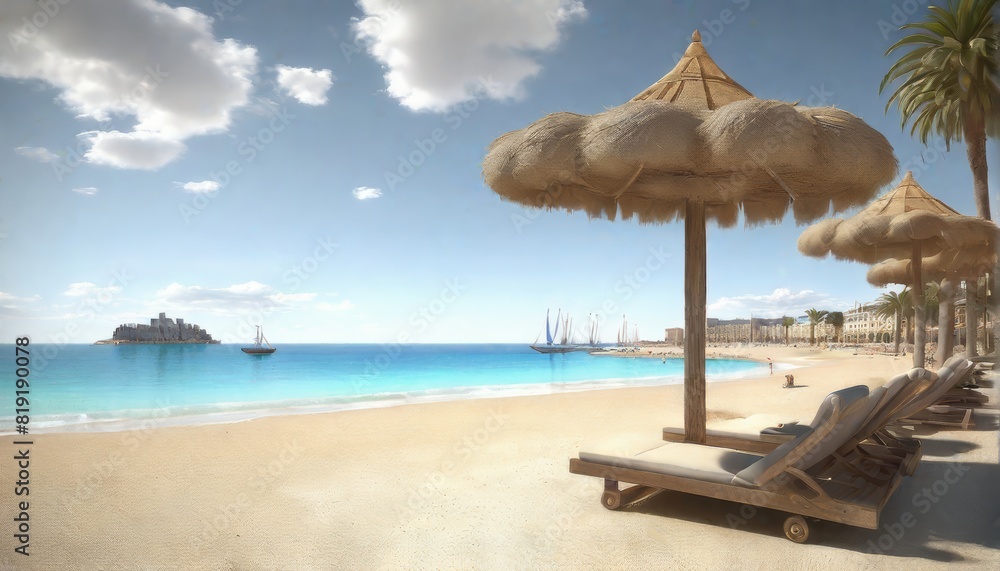 Obraz premium Schöner Strand mit Sonne