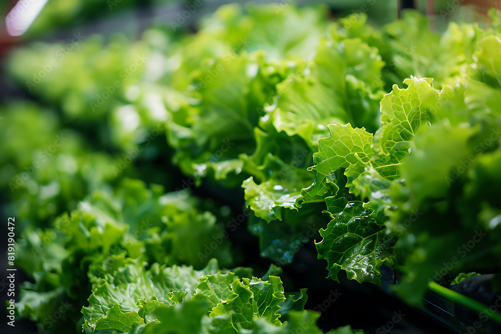 Leafy greens thriving on a high-tech farm, showcasing innovative agriculture techniques and fresh produce Leafy greens thriving on a high-tech farm, showcasing innovative agriculture techniques and fresh produce