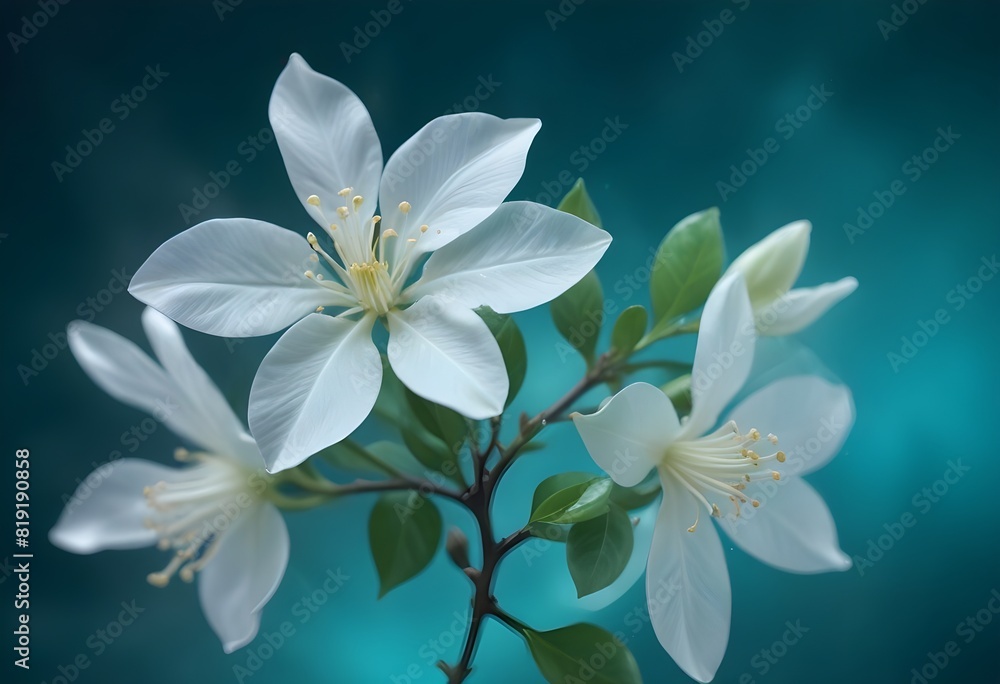 Obraz premium Jasmine flower closeup Realistic Light understand sun light significantly summer season flower concept