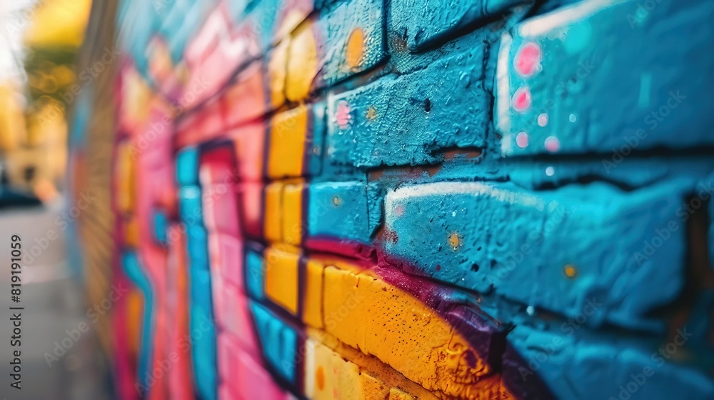Obraz premium Vibrant graffiti artwork adorning the wall 