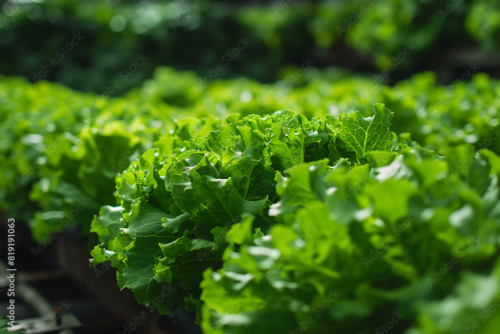 Leafy greens thriving on a high-tech farm, showcasing innovative agriculture techniques and fresh produce Leafy greens thriving on a high-tech farm, showcasing innovative agriculture techniques and fresh produce