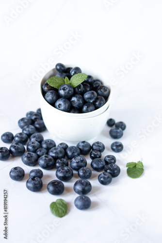  Fresh blueberries. On a white background. Berries