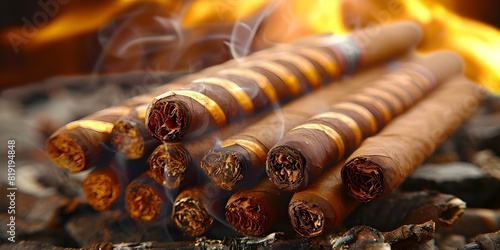 Indulge in the Luxurious Tradition of Smoking Cuban Twist Cigars with Elegance and Sophistication. Concept Luxury Lifestyle, Cuban Culture, Cigar Aficionados, Elegance, Sophistication