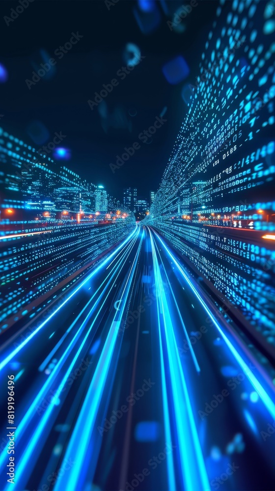 Abstract Blue Light Trails: Digital Technology blur Background Abstract Blue Light Trails: Digital Technology blur Background