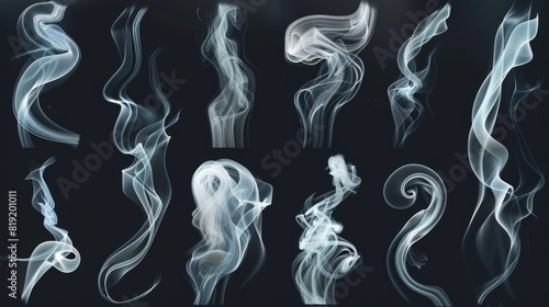 Smoke clouds floating in the air. Suitable for environmental or health-related concepts