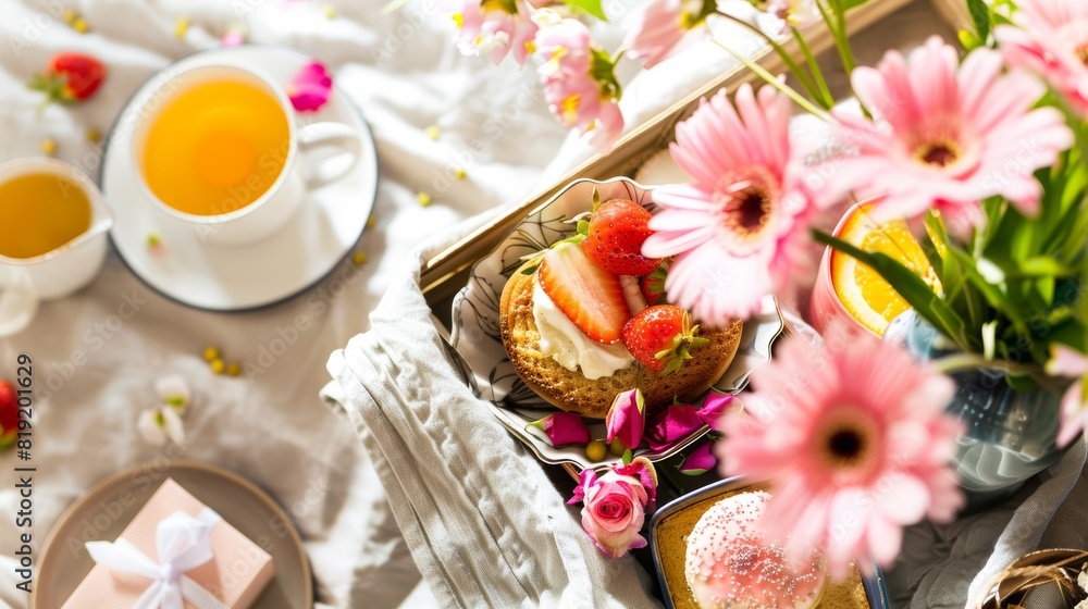 Mom's Perfect Mother's Day: Breakfast in Bed with Flowers and Gifts Mom's Perfect Mother's Day: Breakfast in Bed with Flowers and Gifts