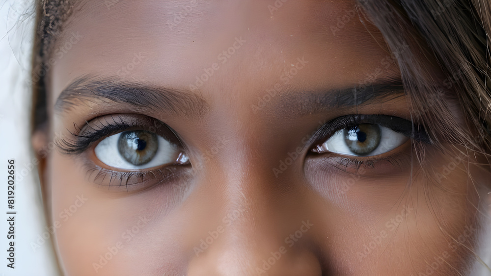 Fototapeta premium a woman with brown eyes looking at the camera.