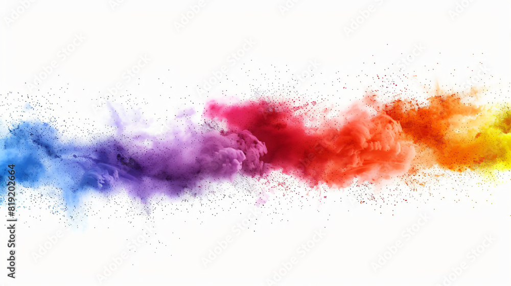 colorful rainbow paint color powder explosion isolated