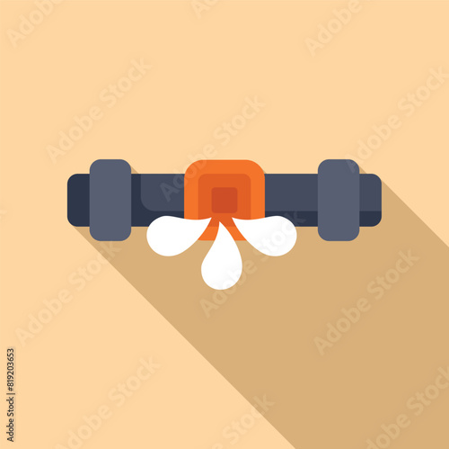 Minimalist flat design of a dumbbell tied with a red bow and a white flower symbolizing balance