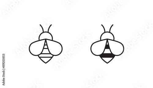 Bees icon design with white background stock illustration