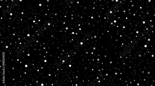Snowfall on a black background. Snowflakes on a black background