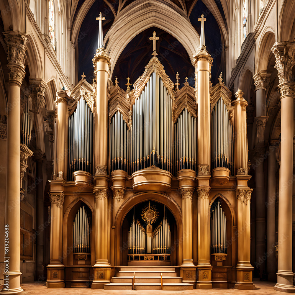 large historisch church organ, ai-generatet
