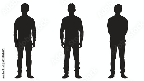 Art a man silhouette people icon Flat vector isolated on white background