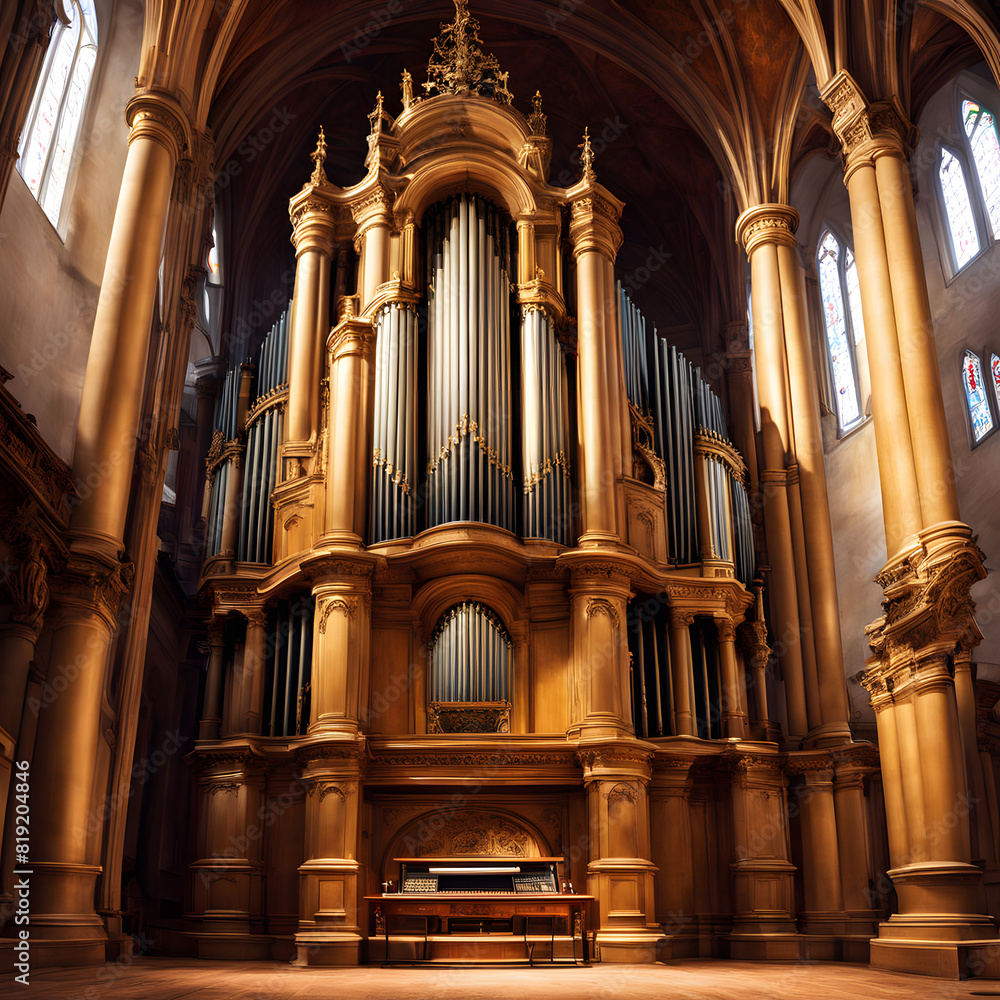 large historisch church organ, ai-generatet