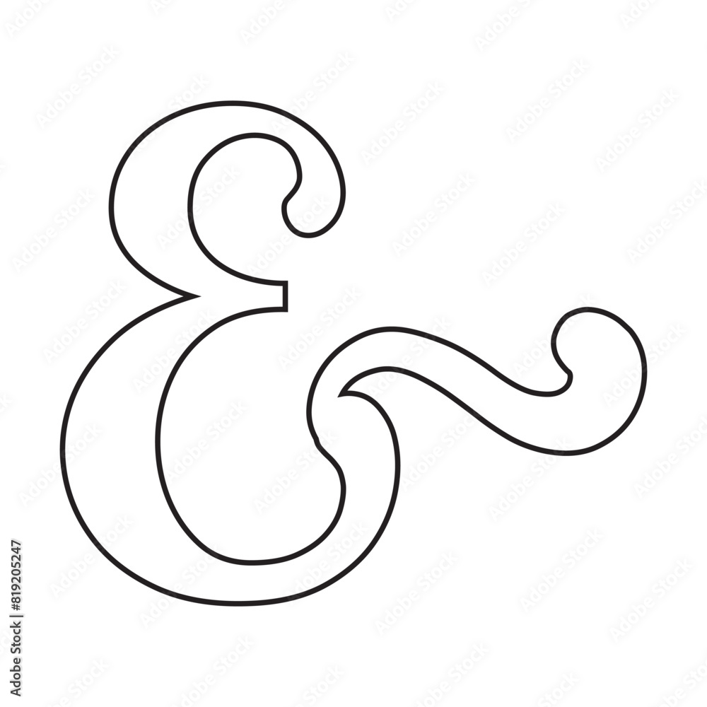 Obraz premium Ampersand symbol vector illustration. A flat illustration design used for ampersand symbol icon, on a white background. Vector illustration. EPS 10 