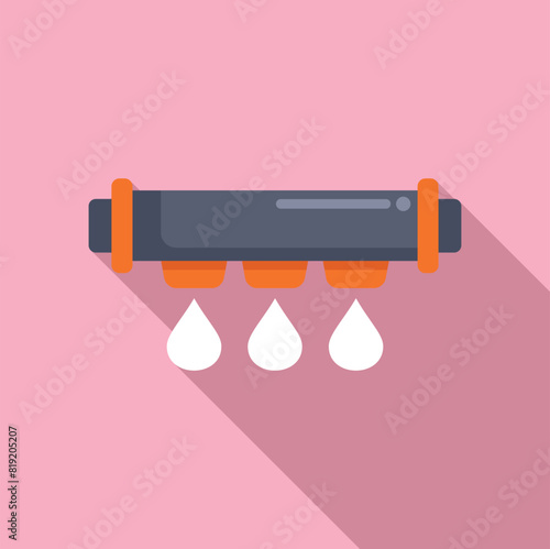 Modern flat design illustration featuring a water purifier on a pink background