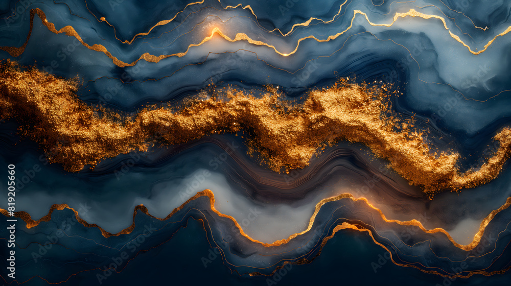 Ethereal Cosmic Landscape with Golden Fractures Ethereal Cosmic Landscape with Golden Fractures