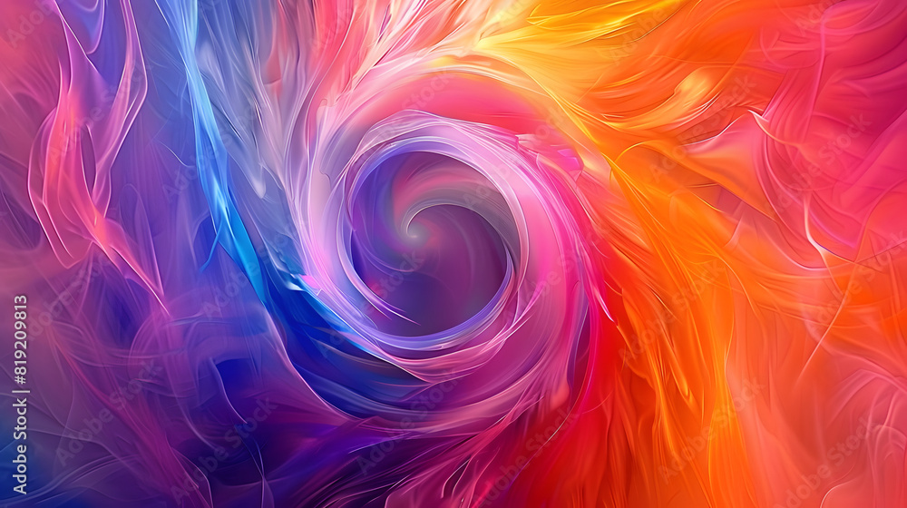 Vibrant colorful abstract background with swirling flow Created digitally in a fantasy art style for decorative inspiration
