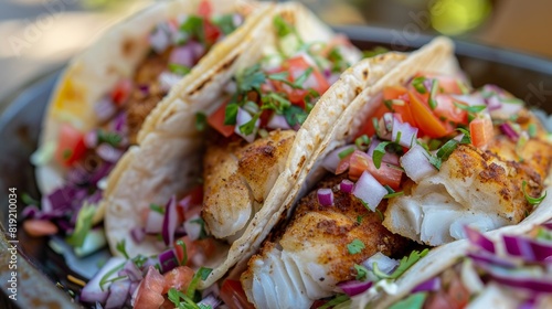 Hawaiian cuisine. Fish tacos Laguna Beach Street.