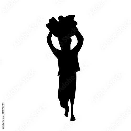 children working silhouette