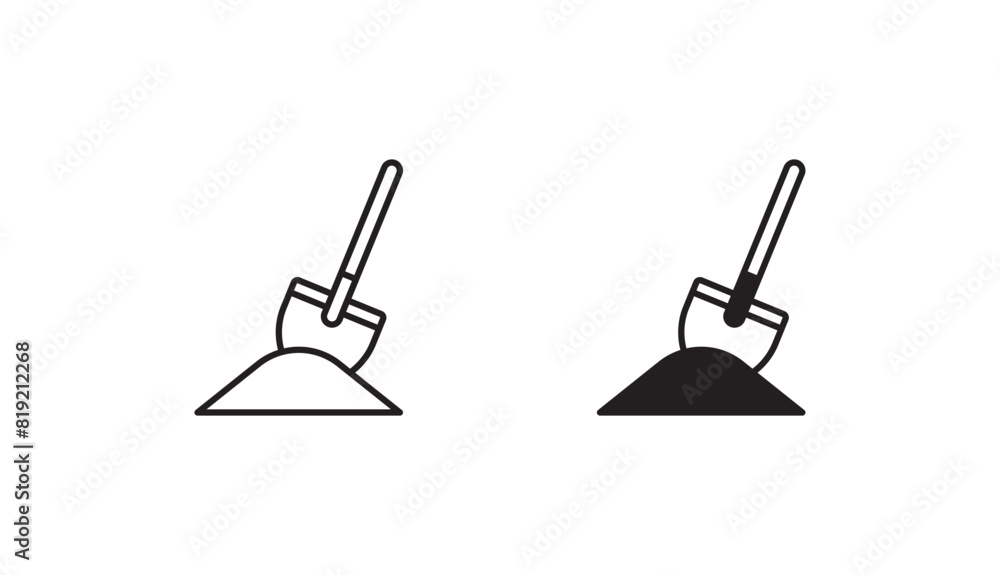 Shovel icon design with white background stock illustration Shovel icon design with white background stock illustration