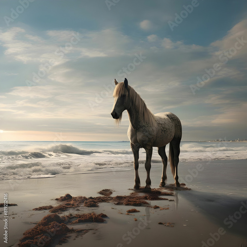 horse on the beach © Zeeshan