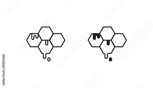 Honeycomb icon design with white background stock illustration