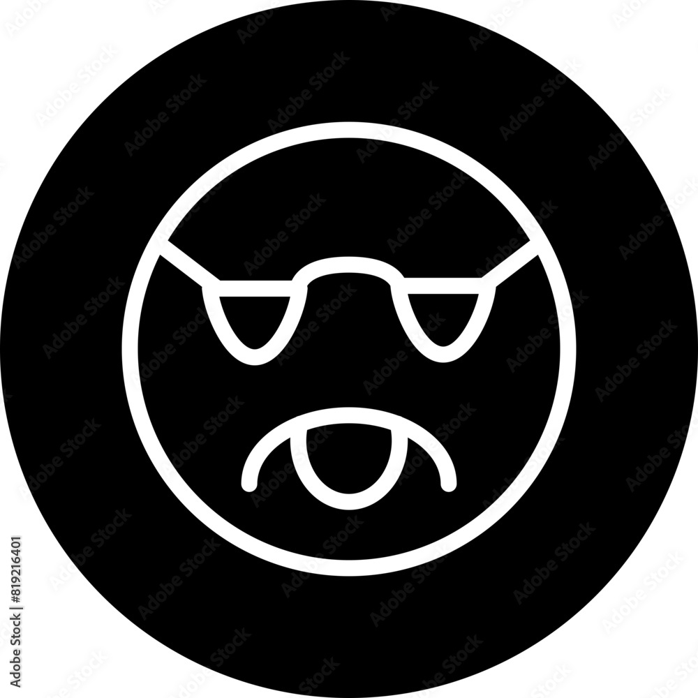 emoji glasses sad Flat Icon Design emoji glasses sad Flat Icon Design