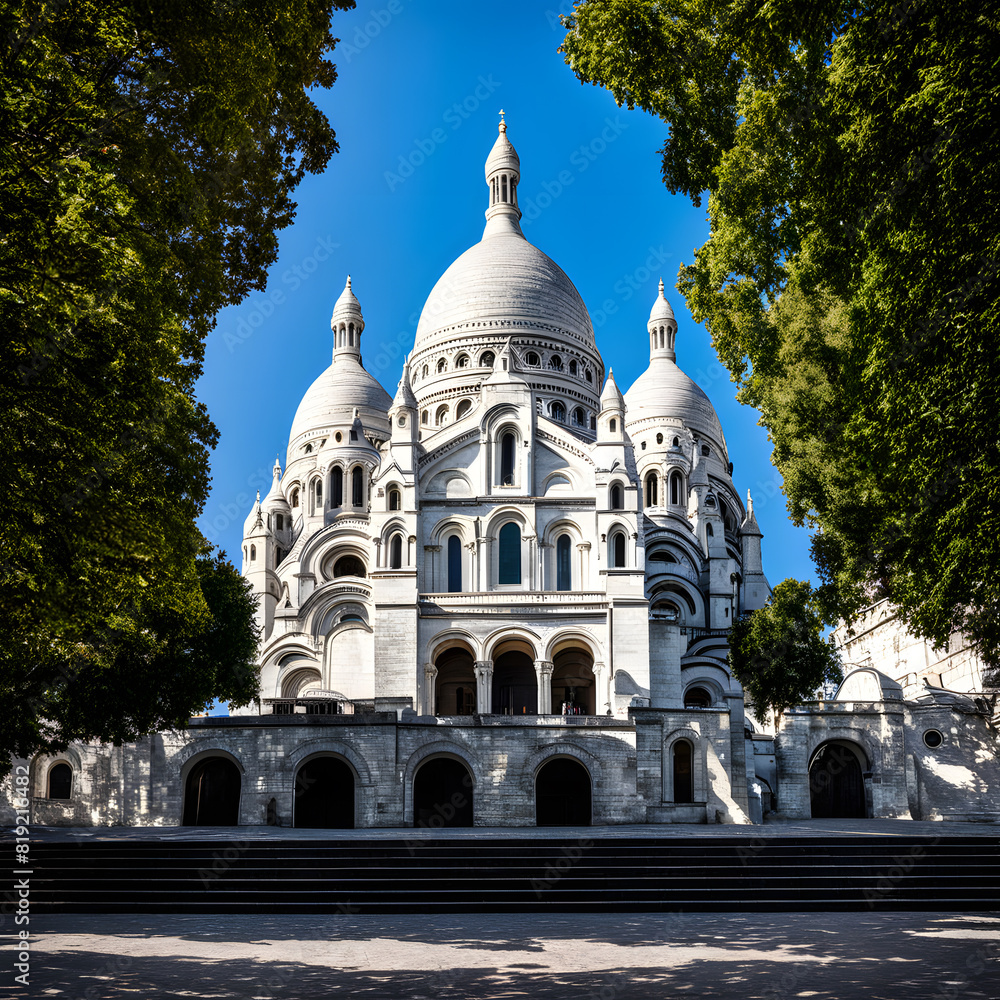Montmartre and Sacre Coeur in Paris, ai-generatet