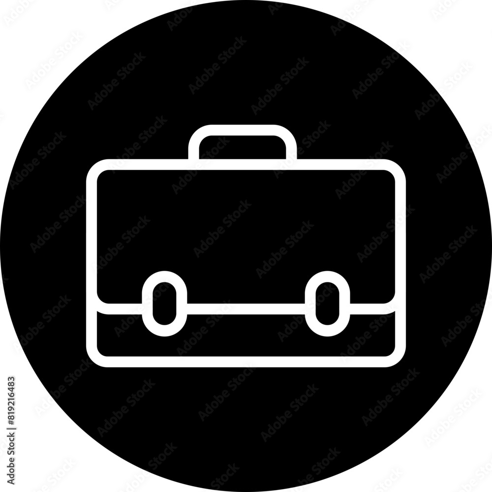 Suitcase Line White Circle Black Icon Design Suitcase Line White Circle Black Icon Design