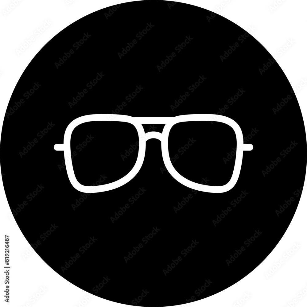 Sunglasses Line White Circle Black Icon Design Sunglasses Line White Circle Black Icon Design