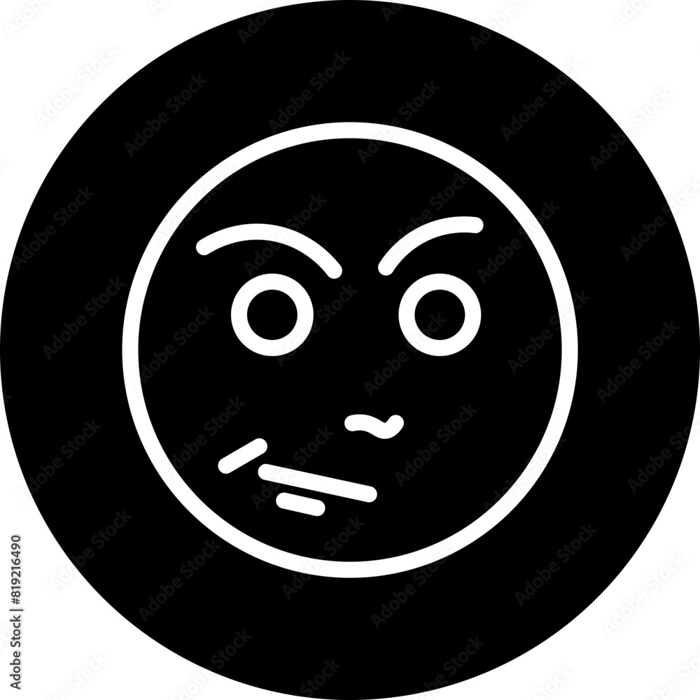 Fototapeta premium emoji very sad Line White Circle Black Icon Design