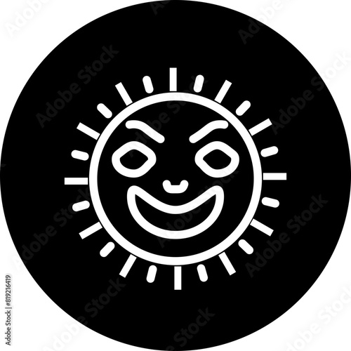 emoji sun Flat Icon Design 