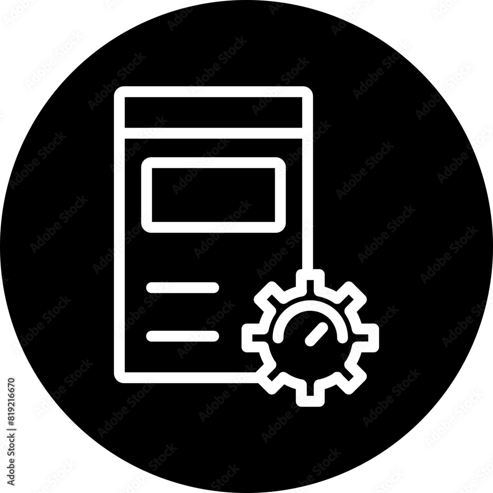 OnPage Optimization Line White Circle Black Icon Design OnPage Optimization Line White Circle Black Icon Design