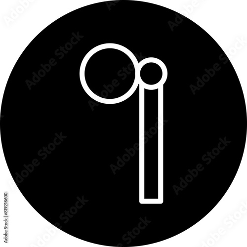 Monocle Line White Circle Black Icon Design