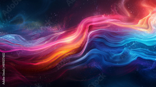 Dynamic blend of vibrant colors in light waves