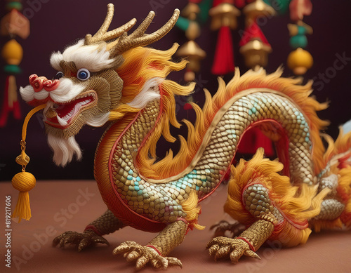 Wallpaper Mural chinesischer Drache aus Stoff/Wolle 3D Rendering Ai  Torontodigital.ca