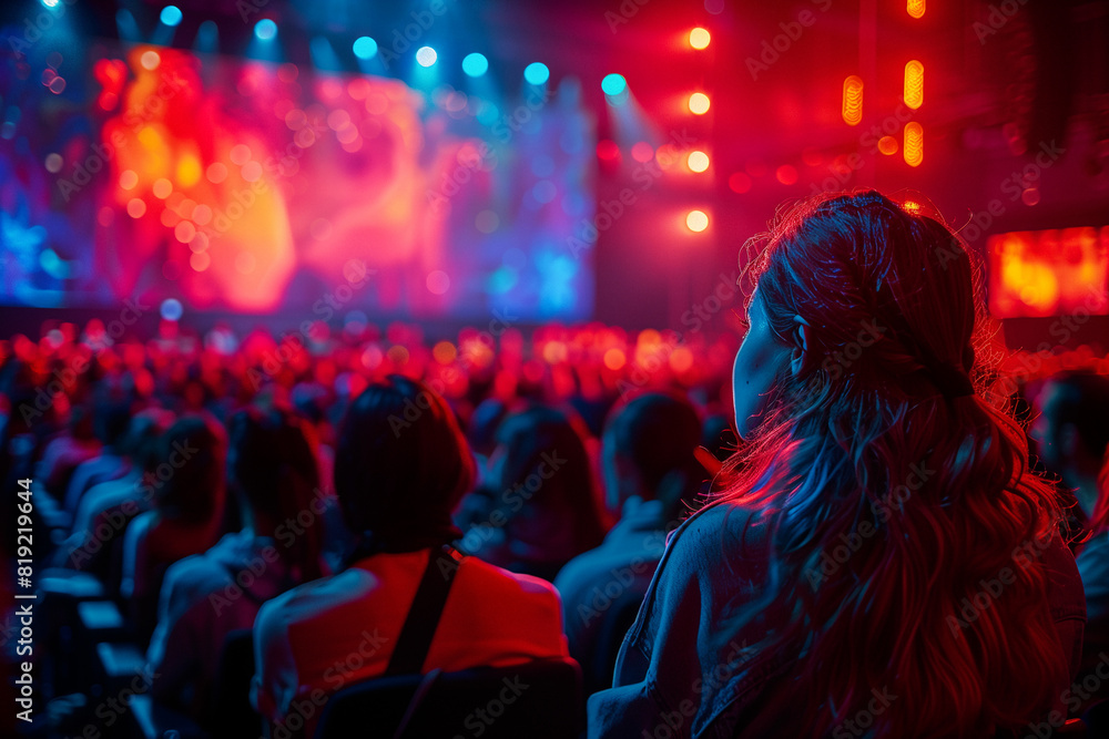 A cybersecurity conference addressing the growing threat of cyber warfare and digital espionage .A woman at a concert venue entertains a crowd with music A cybersecurity conference addressing the growing threat of cyber warfare and digital espionage .A woman at a concert venue entertains a crowd with music