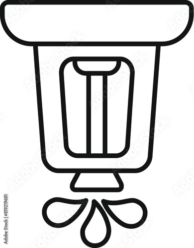 Black and white vector image of a classic street lamp in a minimalist line art style