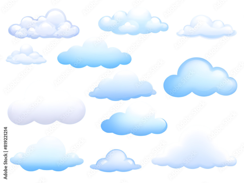 set of cartoon style clouds in png set of cartoon style clouds in png